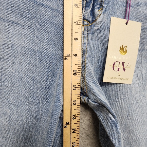 Gloria Vanderbilt X Christian Siriano Jeans Womens 31/12 Tulsa Blue Distress NEW - Picture 15 of 16